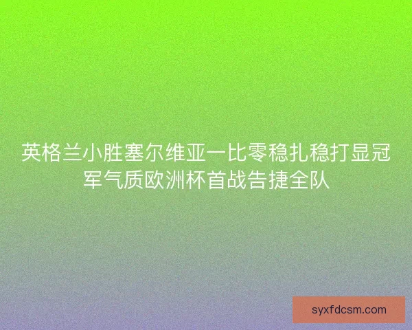 英格兰小胜塞尔维亚一比零稳扎稳打显冠军气质欧洲杯首战告捷全队 英格兰小胜塞尔维亚一比零稳扎稳打显冠军气质欧洲杯首战告捷全队